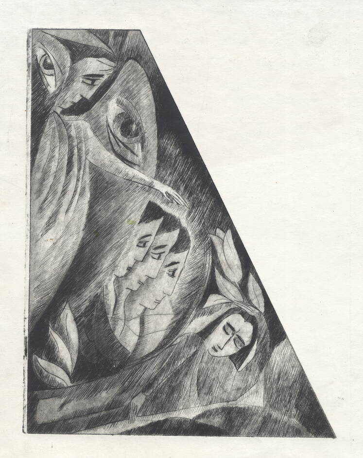 Engel, 1968, 23 X 18 cm, Radierung