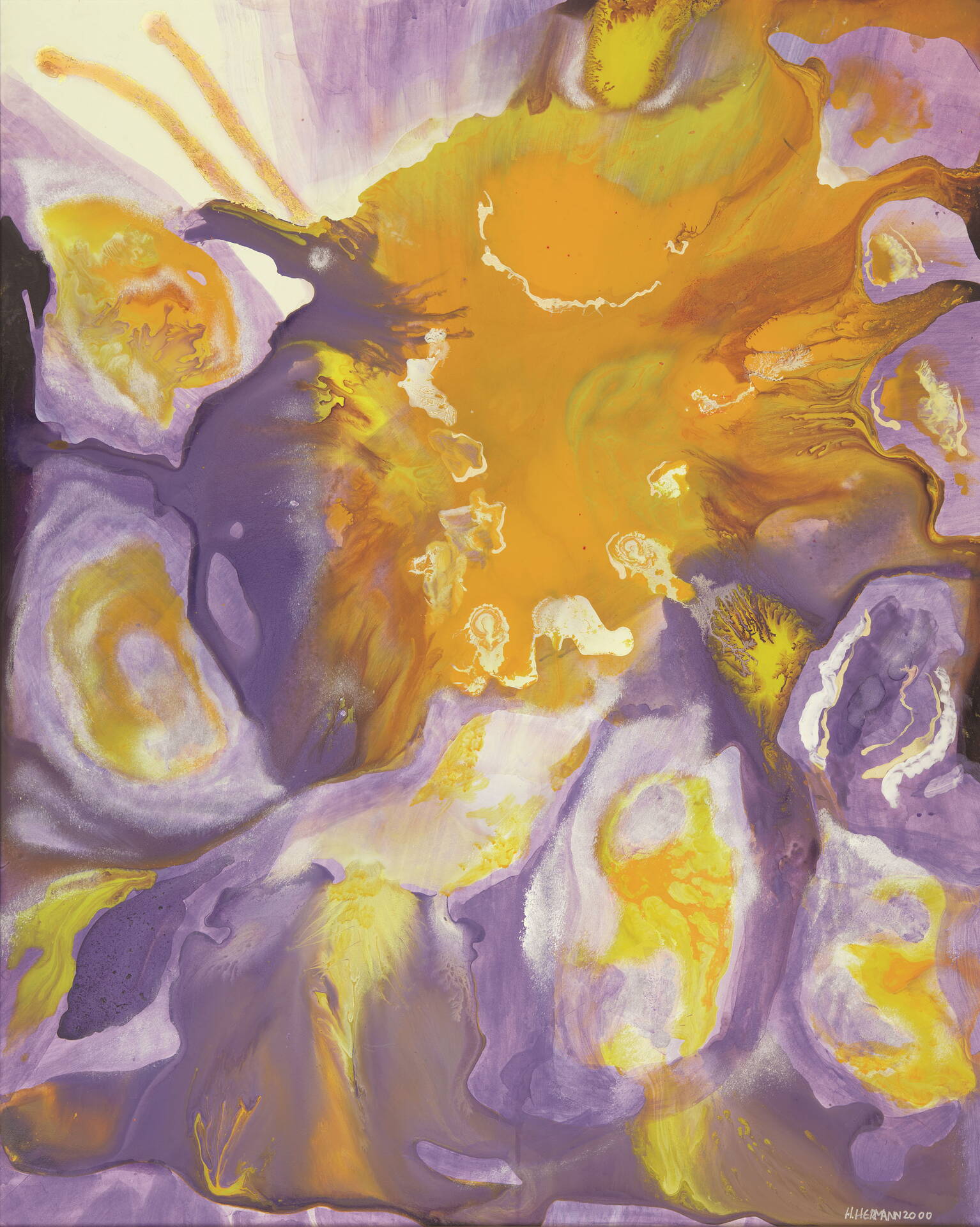 Schlüpfender Schmetterling, 2000, 80 X 100 cm, Acryl