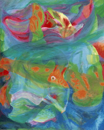 Wasserwelten. 2001, 80x100 cm, Acryl